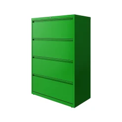 File Cabinets*Hirsh HL10000 Series 4-Drawer Lateral File Cabinet, Locking, Letter/Legal, Screaming Green, 36