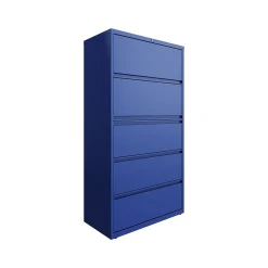 File Cabinets*Hirsh HL10000 Series 5-Drawer Lateral File Cabinet, Locking, Letter/Legal, Classic Blue, 36" (24260)