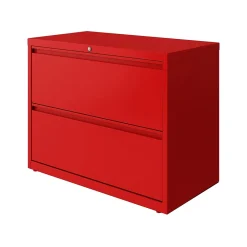 File Cabinets*Hirsh HL10000 Series 2-Drawer Lateral File Cabinet, Locking, Letter/Legal, Lava Red, 36