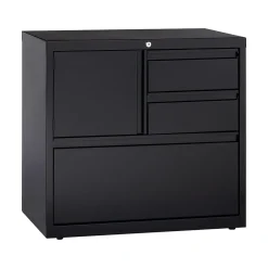 File Cabinets*Hirsh HL8000 Series 3-Drawer Lateral File Cabinet, Locking, Letter/Legal, Black, 30" (19628)