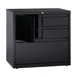 File Cabinets*Hirsh HL8000 Series 3-Drawer Lateral File Cabinet, Locking, Letter/Legal, Black, 30