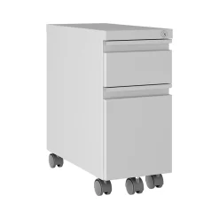 File Cabinets*Hirsh HL10000 Series 2-Drawer Mobile Vertical File Cabinet, Letter/Legal Size, Lockable, Arctic Silver (24044)