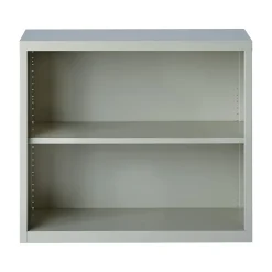 Bookcases*Hirsh HL8000 Series 30"H 2-Shelf Bookcase with Adjustable Shelf, Light Gray Steel (21988)