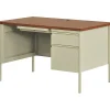 Computer Desks*Hirsh 48"W Single-Pedestal Desk, Putty/Oak (20091)