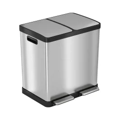 Stainless Steel Trash Can & Recycling Bin Combo, 16-Gallon, Silver (HLSS16R)<HLS Commercial Hot