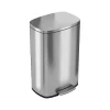 Stainless Steel Step Trash Can with Hinged Lid, 13.2-Gallon, Silver (HLSS13R)<HLS Commercial Outlet