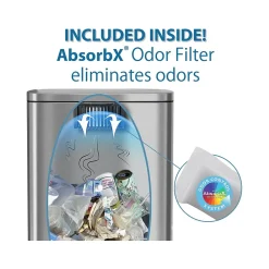 Stainless Steel Step Trash Can with Hinged Lid, 13.2-Gallon, Silver (HLSS13R)<HLS Commercial Outlet