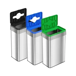 Stainless Steel Trash Cans, 21-Gallon, Assorted Colors, 3/Set (HLS21UOTTRIO)<HLS Commercial New