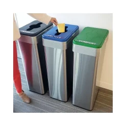 Stainless Steel Trash Cans, 21-Gallon, Assorted Colors, 3/Set (HLS21UOTTRIO)<HLS Commercial New