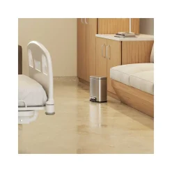 Stainless Steel Step Trash Can with Hinged Lid, 1.32-Gallon, Silver (HLSS01R)<HLS Commercial New