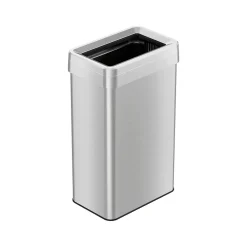 Stainless Steel Trash Can with Open Lid, 18-Gallon, Silver (HLS18UOT)<HLS Commercial Best
