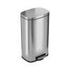 Stainless Steel Step Trash Can with Hinged Lid, 8-Gallon, Silver (HLSS08R)<HLS Commercial Online