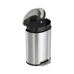 Stainless Steel Trash Can with Hinged Lid, 13.2-Gallon, Silver (HLSS13DFR)<HLS Commercial Best