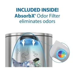 Stainless Steel Trash Can with Hinged Lid, 13.2-Gallon, Silver (HLSS13DFR)<HLS Commercial Best