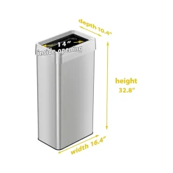 Stainless Steel Trash Can with Open Lid, 21-Gallon, Silver (HLS21UOT)<HLS Commercial New