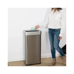 Stainless Steel Trash Can with Open Lid, 21-Gallon, Silver (HLS21UOT)<HLS Commercial New