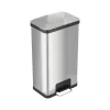 Stainless Steel Step Trash Can with Hinged Lid, 18-Gallon, Silver (HLS18SS)<HLS Commercial