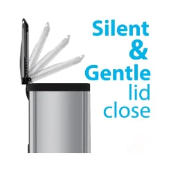 Stainless Steel Step Trash Can with Hinged Lid, 18-Gallon, Silver (HLS18SS)<HLS Commercial