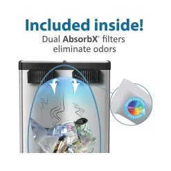 Stainless Steel Trash & Recycling Bin Combo, 16-Gallon, Silver (HLSS16RFR)<HLS Commercial Clearance