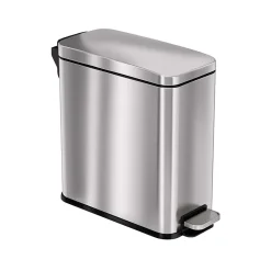 Stainless Steel Step Trash Can with Hinged Lid, 3-Gallon, Silver (HLSS03RFR)<HLS Commercial Hot