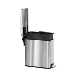Stainless Steel Step Trash Can with Hinged Lid, 3-Gallon, Silver (HLSS03RFR)<HLS Commercial Hot