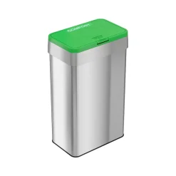 Stainless Steel Compost Bin, 21-Gallon, Silver/Green (HLS21UOTCOP)<HLS Commercial New