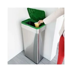 Stainless Steel Compost Bin, 21-Gallon, Silver/Green (HLS21UOTCOP)<HLS Commercial New