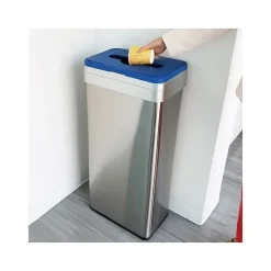 Stainless Steel Recycling Bin, 21-Gallon, Blue/Silver (HLS21UOTREC)<HLS Commercial Outlet