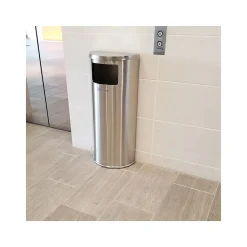 Stainless Steel Trash Can, 9-Gallon, Silver (HLSC01G09A)<HLS Commercial Discount