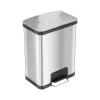 Stainless Steel Step Trash Can with Hinged Lid, 13-Gallon, Silver (HLS13SS)<HLS Commercial
