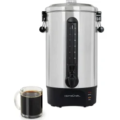 HomeCraft HCCU100SS 100-Cups Coffee Urn, Silver/Black