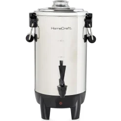 HomeCraft HCCU30SS 30-Cups Coffee Urn, Silver/Black