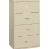 File Cabinets*HON 4 Drawers Lateral File Cabinet, Letter/Legal, Putty, 36"W (BSX484LL)