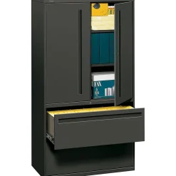 File Cabinets*HON ® 700 Series 2 Drawer Lateral File Cabinet w/Roll-Out & Posting Shelves, Charcoal, Letter/Legal, 36"W (785LSS)