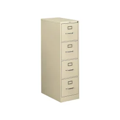 File Cabinets*HON 510 Series 4 Drawer Vertical File Cabinet, Letter Size, Lockable, 52"H x 15"W x 25"D, Putty (514PL)