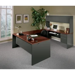 Computer Desks*HON ® 38000 Series 72'' Right Pedestal Desk, Mahogany/Charcoal (H38293RNS)