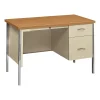 Computer Desks*HON 34000 Series 45" Single Pedestal Desk, Harvest Maple/Putty (H34002RCL)