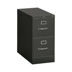File Cabinets*HON 310 Series 2-Drawer Vertical File Cabinet, Letter Size, Lockable, 29"H x 15"W x 26.5"D, (312PP) Black