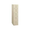 File Cabinets*HON 310 Series 5-Drawer Vertical File Cabinet, Letter Size, Lockable, 60"H x 15"W x 26.5"D, Putty (315PL)