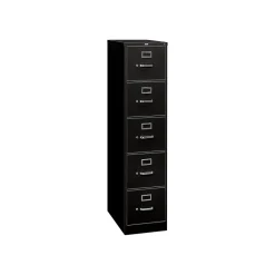 File Cabinets*HON 310 Series 5-Drawer Vertical File Cabinet, Legal Size, Lockable, 60"H x 18.25"W x 26.5"D, Black (315CPP)
