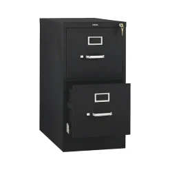 File Cabinets*HON 510 Series 2-Drawer Vertical File Cabinet, Locking, Letter, Black, 25"D (512PP)