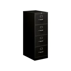 File Cabinets*HON 510 Series 4-File Drawers Vertical File Cabinet, Legal Size, Lockable, 51.97"H x 18.27"W x 25"D, Black (514CPP)