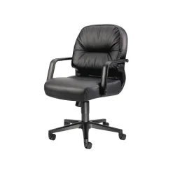 Office Chairs*HON 2090 Series Leather Executive Mid-Back Chair, Black (H2092SR11T)