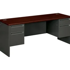 Computer Desks*HON ® 38000 Series Steel Kneespace Credenza with Locks, Charcoal, 72"W x 24"D x 29 1/2"H