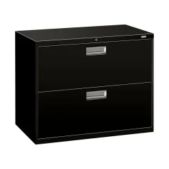 File Cabinets*HON Brigade 600 Series 2-Drawer Lateral File Cabinet, Letter/Legal Size, Lockable, 28.38"H x 36"W x 19.25"D, (682LP) Black