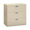 File Cabinets*HON Brigade 600 Series 3-Drawer Lateral File Cabinet, Locking, Letter/Legal, Putty/Beige, 42"W (H693.L.L)