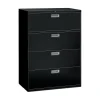 File Cabinets*HON Brigade 600 Series 4-Drawer Lateral File Cabinet, Locking, Letter/Legal, Black, 42"W (694LP)