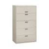 File Cabinets*HON Brigade 600 Series 5-Drawer Lateral File Cabinet, Locking, Letter/Legal, Gray, 42"W (H695.L.Q)