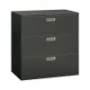 File Cabinets*HON Brigade 600 Series 3-Drawer Lateral File Cabinet, Locking, Charcoal, Letter/Legal, 42"W (H693.L.S)