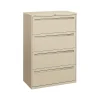 File Cabinets*HON Brigade 700 Series 4-Drawer Lateral File Cabinet, Locking, Putty/Beige, Letter/Legal, 36"W (H784.L.L)